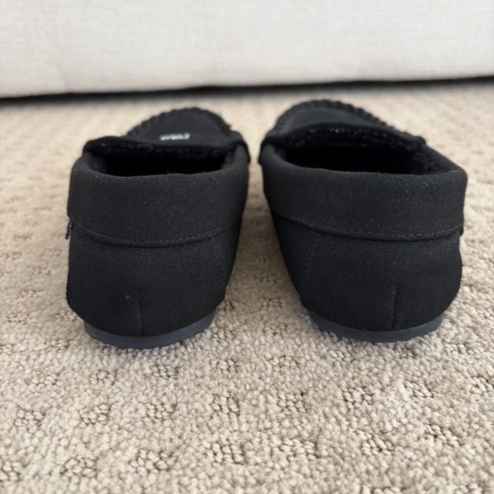Polo Ralph Lauren Polo Bear Embroidered Moccasin Slippers Boys 13 Black Suede